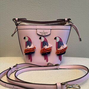 kate spade Flock Party Pippa Parrot Embellished Bucket Bag